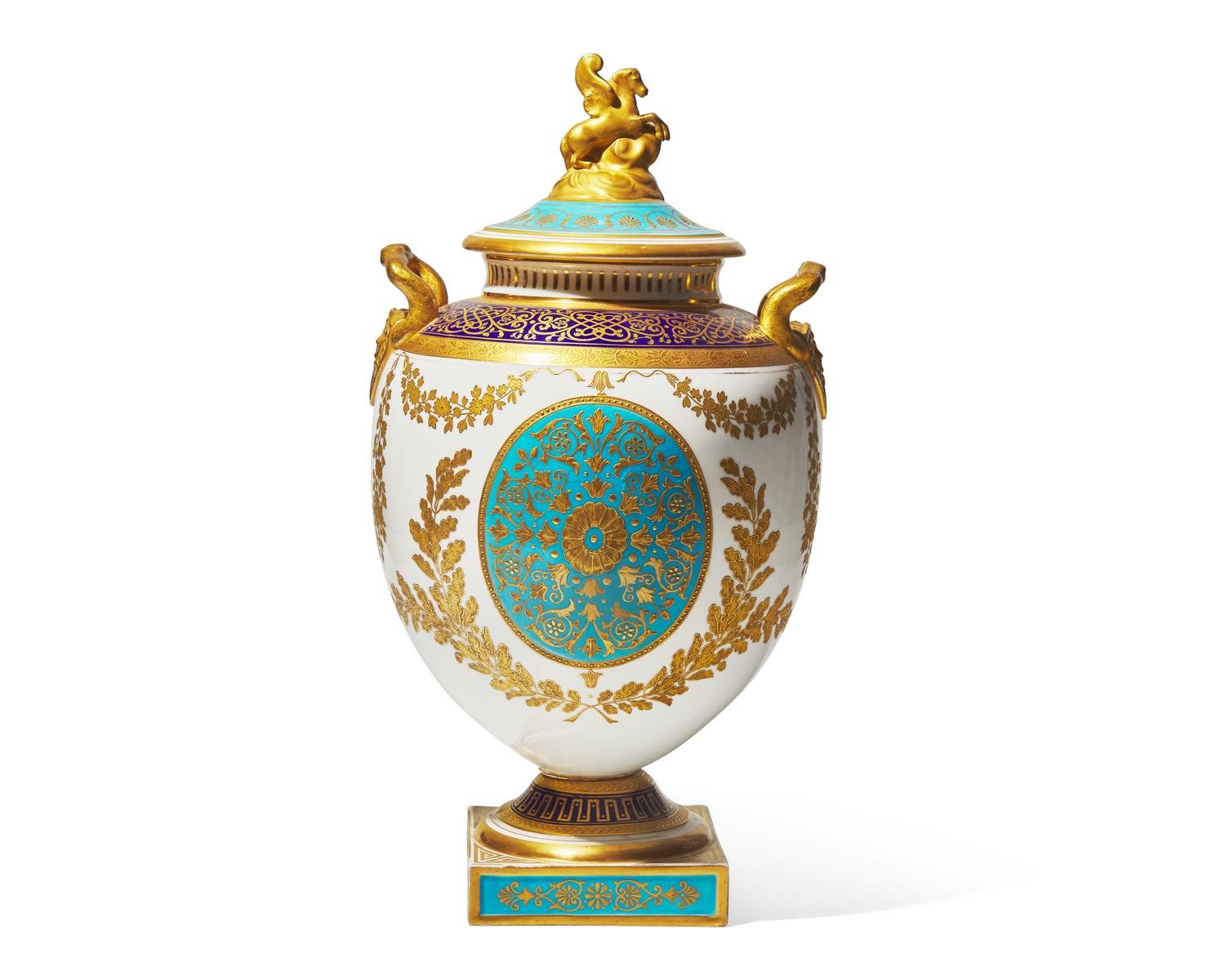 A Large Wedgwood Parcel-Gilt Pegasus Vase