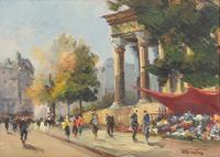 Eighteen Parisian Street Scene Paintings
