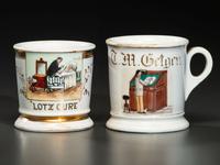 Two Porcelain Occupational Shaving Mugs