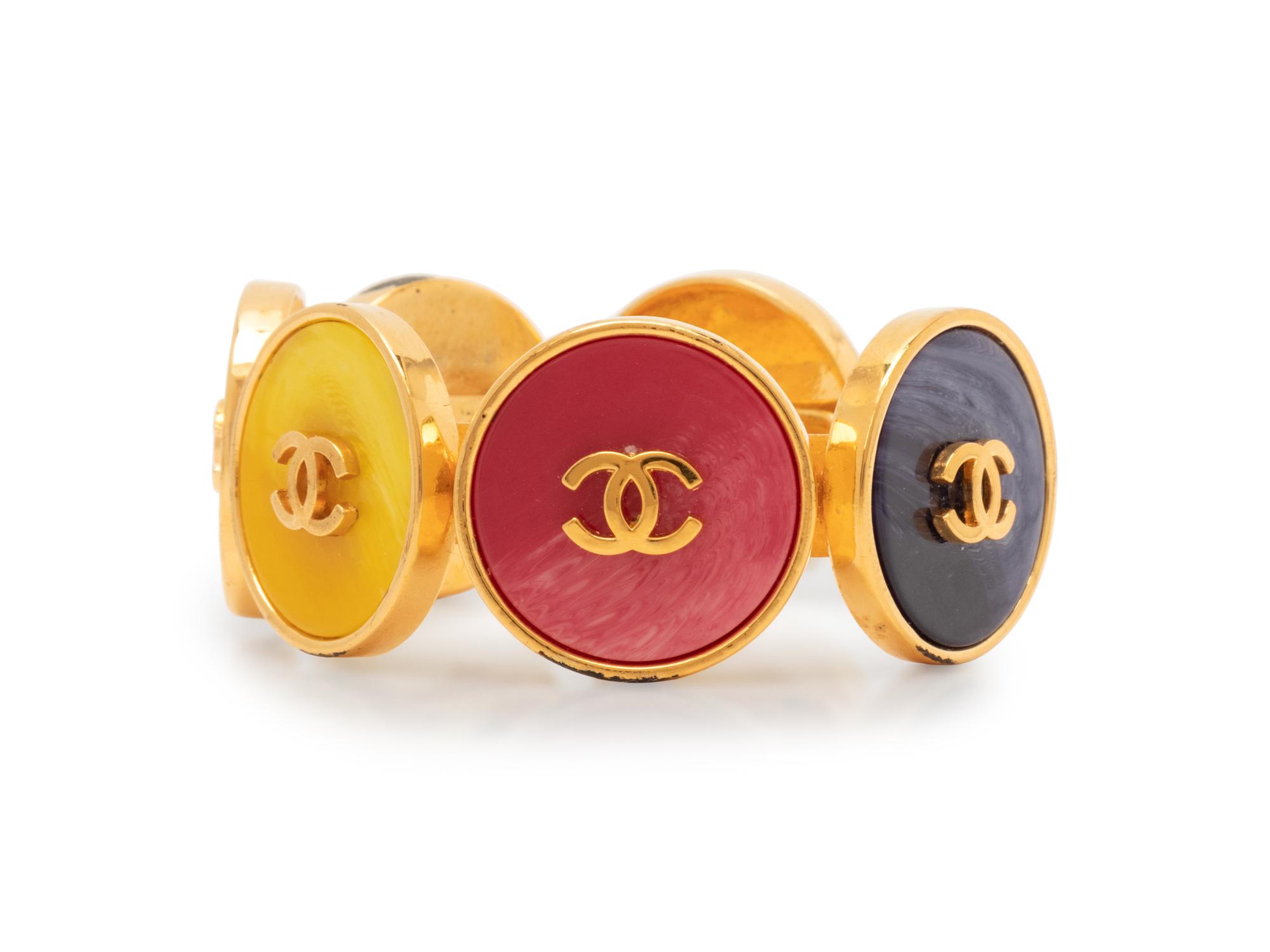 Chanel Goldtone Medallion Cuff, 1980-90s