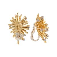YELLOW GOLD AND DIAMOND EARCLIPS