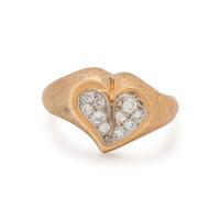 YELLOW GOLD AND DIAMOND HEART RING