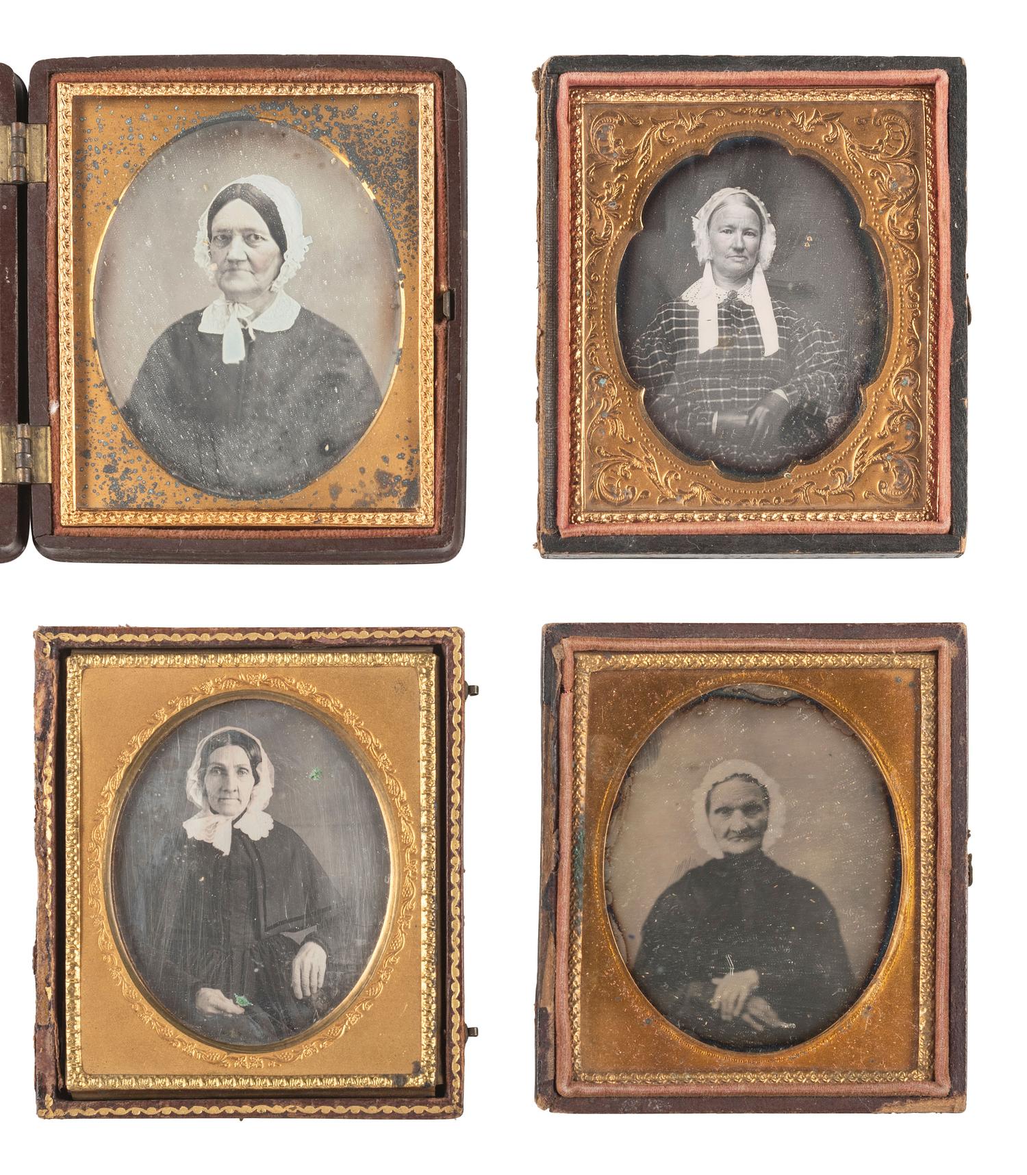 [EARLY PHOTOGRAPHY]. 29 sixth plate daguerreotypes of aged women.