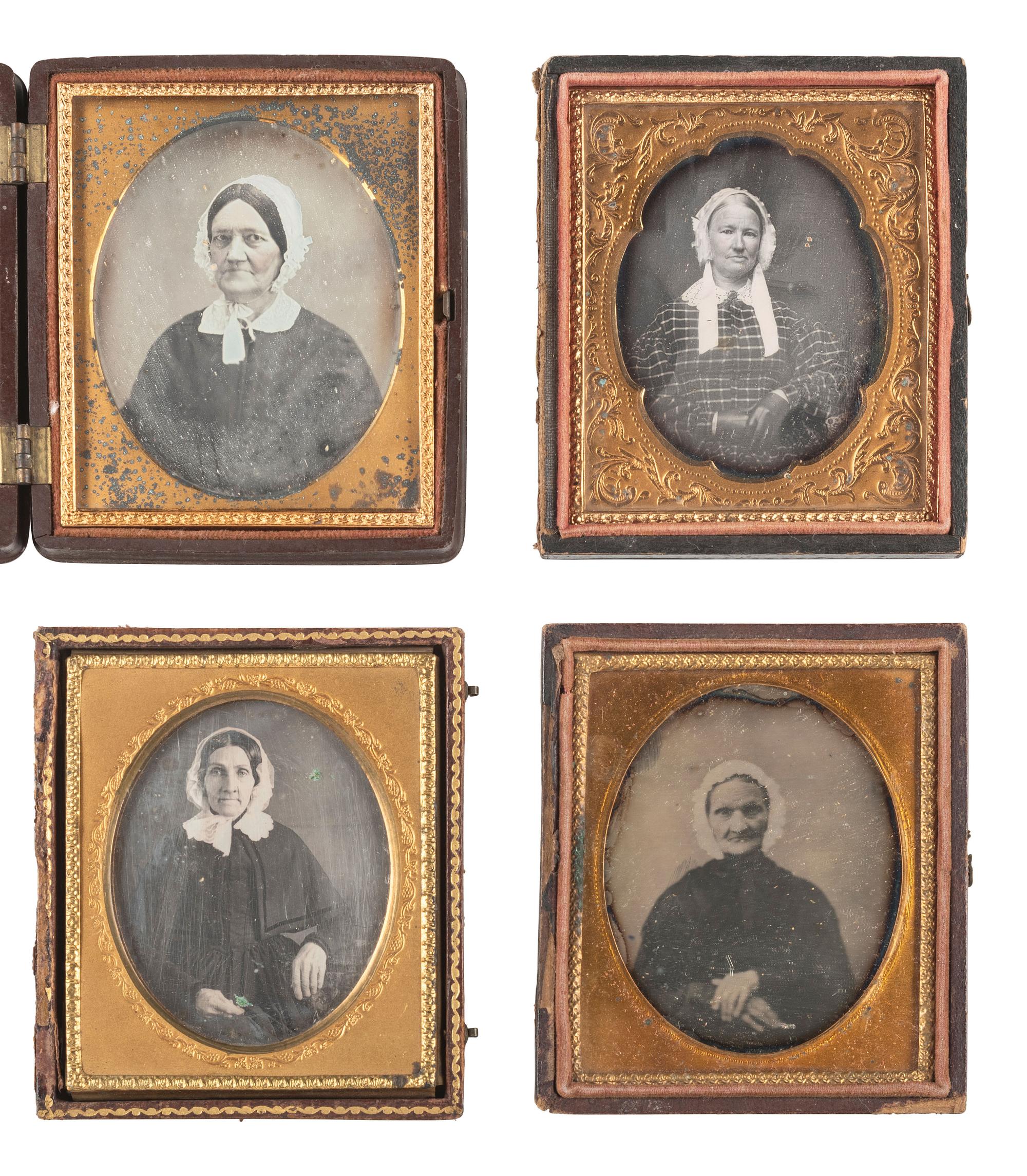 [EARLY PHOTOGRAPHY]. 29 sixth plate daguerreotypes of aged women.