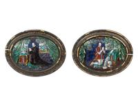 A Pair of Limoges Enameled Copper Plaques Attributed to Leonard Limousin