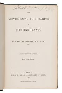 Darwin, Charles (1809-1882). The Movements and Habits of Climbing Plants . London: John Murray, 1875.