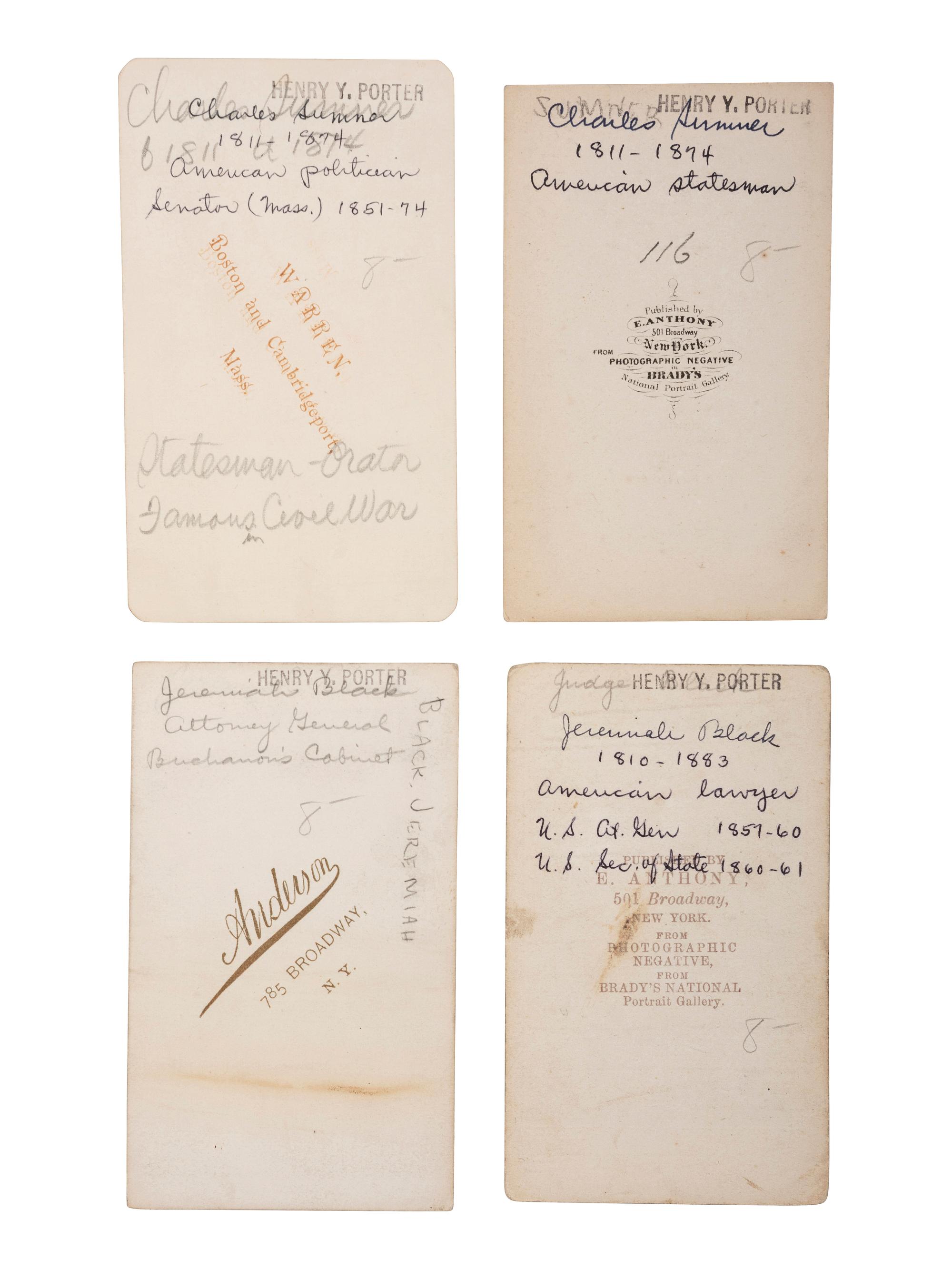[CIVIL WAR]. 20 CDVs featuring antebellum & war-era politicians and statesmen, including: