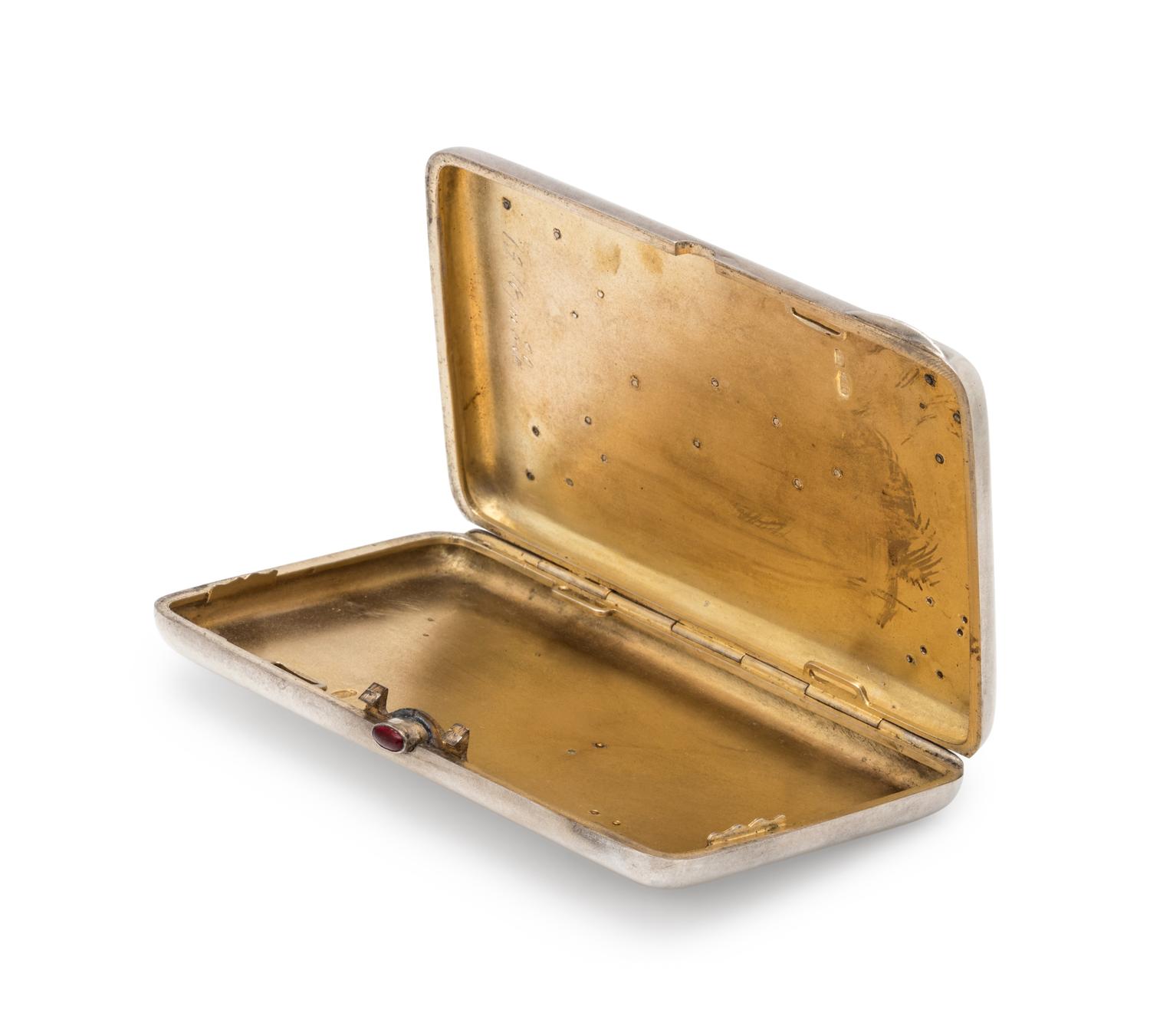 A Russian Silver and Gold Mounted Cigarette Case