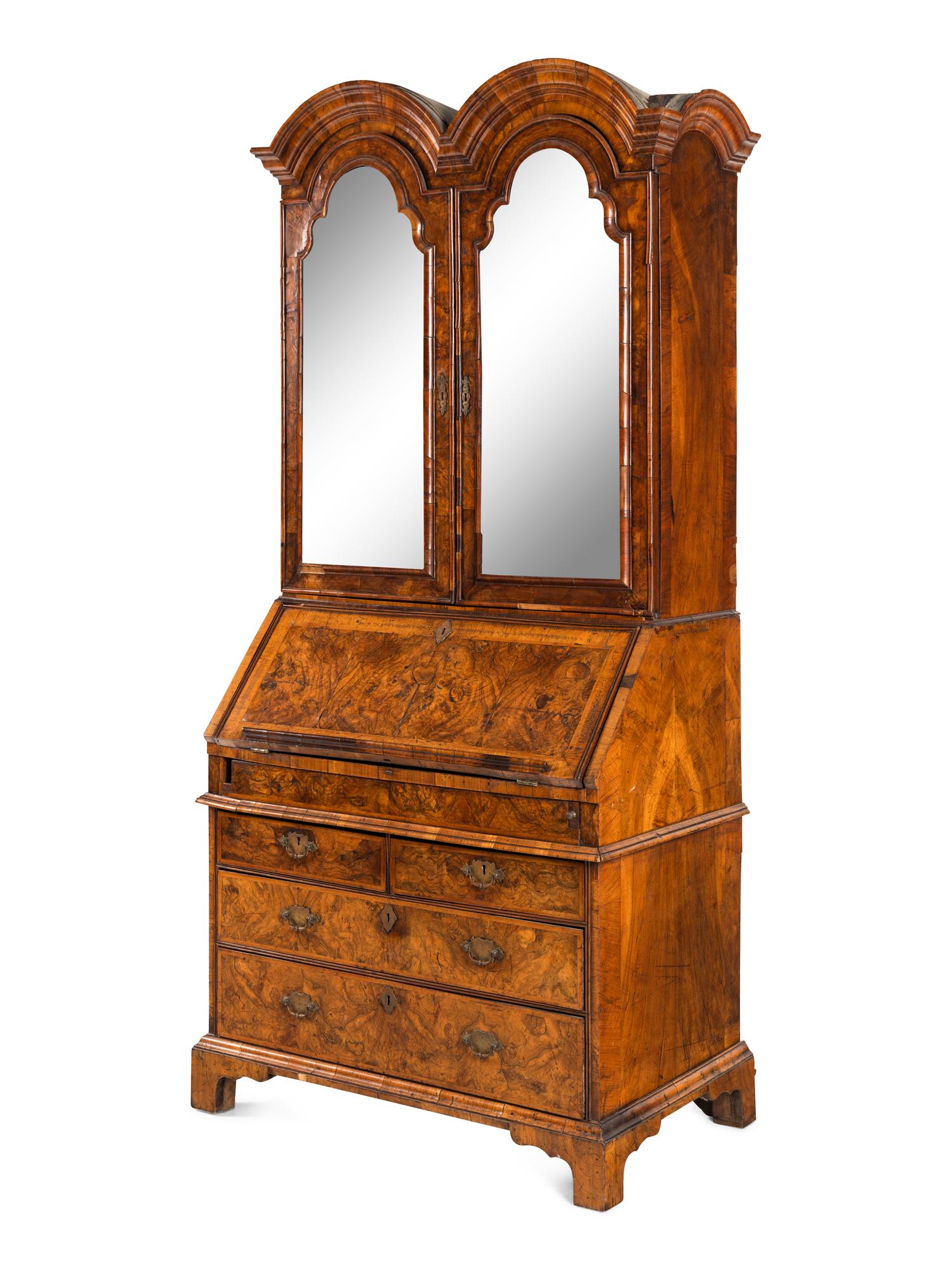 A George II Walnut Bureau Cabinet
