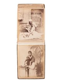 [EARLY PHOTOGRAPHY] Album containing albumen prints of Egyptian scenes and landmarks by various photographers.