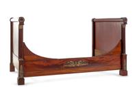 An Empire Style Gilt Metal Mounted Mahogany Bed