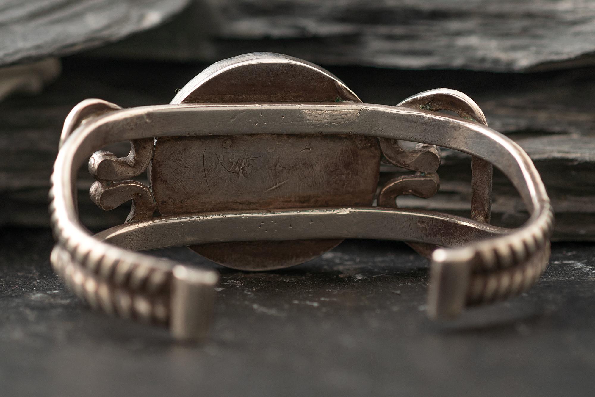 Navajo Silver and #8 Turquoise Cuff Bracelet