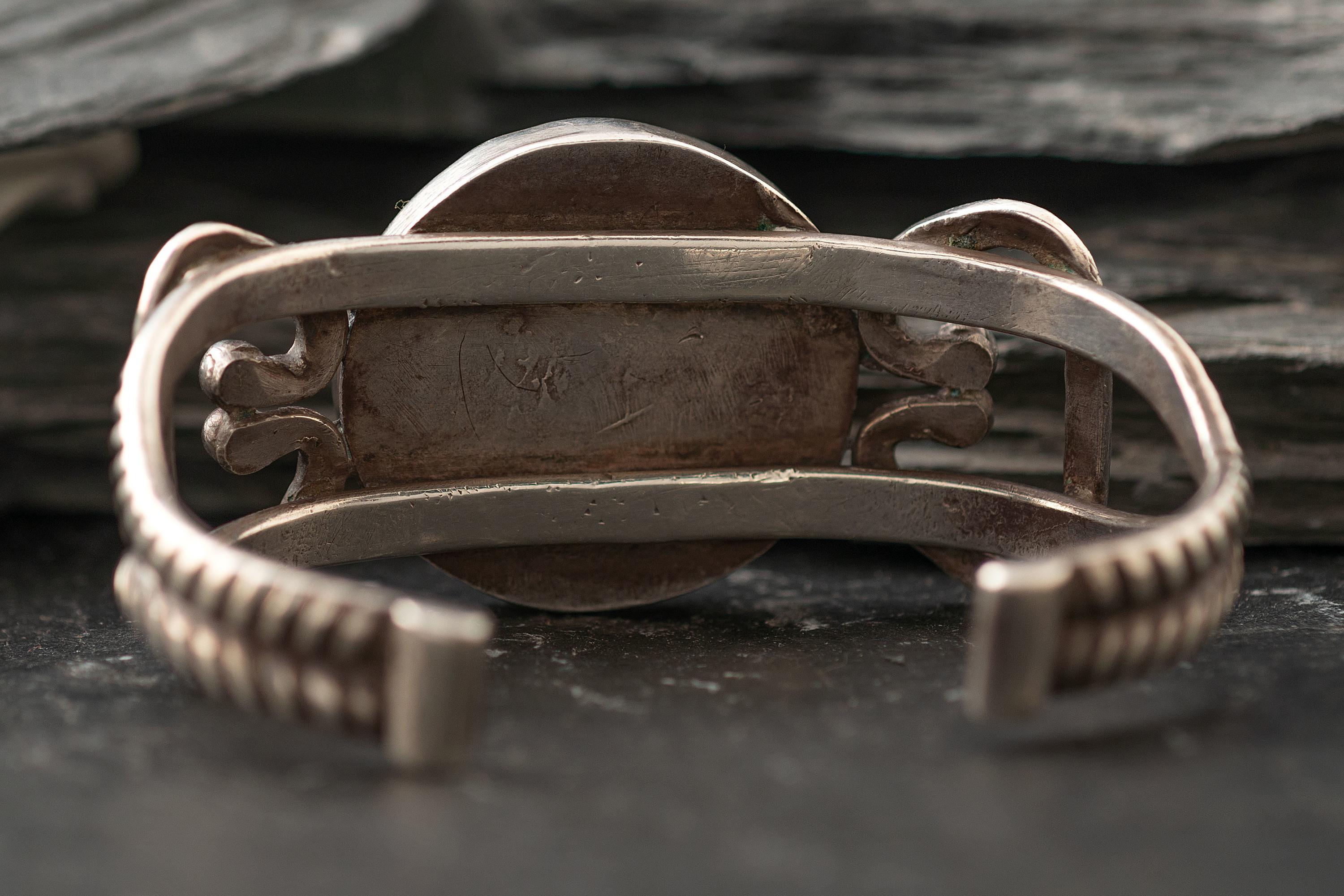 Navajo Silver and #8 Turquoise Cuff Bracelet