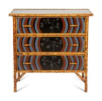 An English Bamboo and Lacquer Chest of Drawers