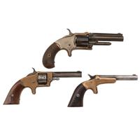Three 19th Century Cartridge Pocket Pistols Including: Rollin White, J. Stevens, and Marlin