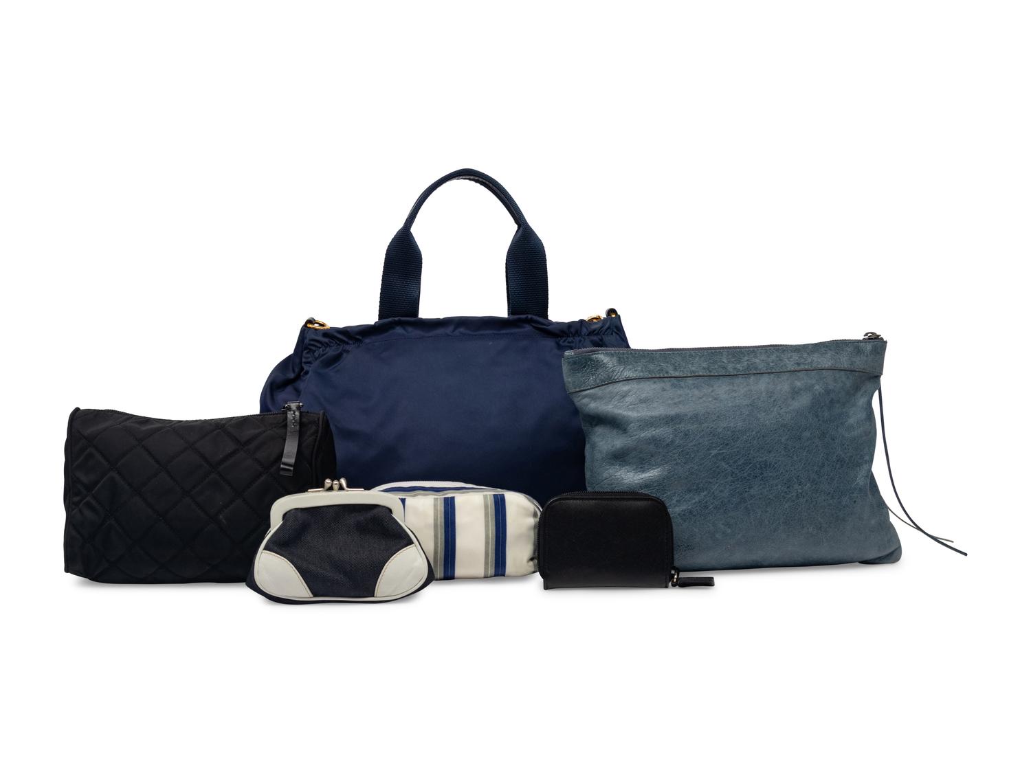 Five Prada Nylon Accessories and One Balenciaga Clutch