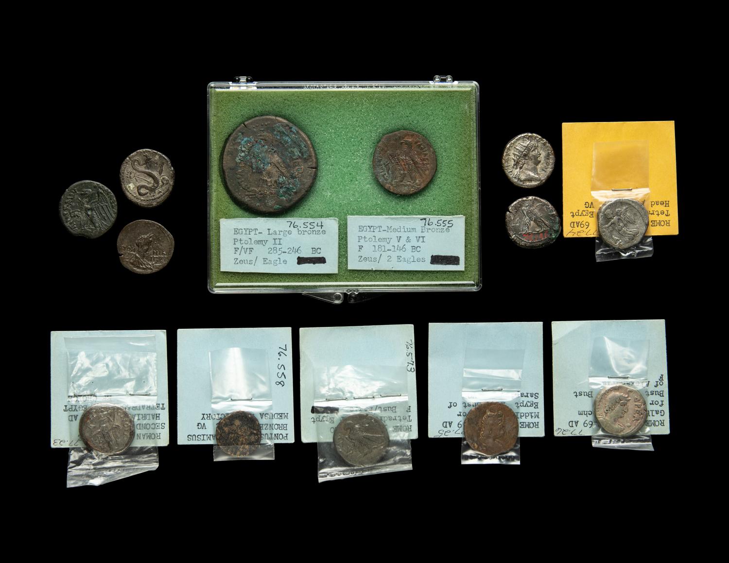 [ANCIENT] A Collection Ptolemaic and Roman-Egypt Coins (2nd Century BCE and later), 13 coins total