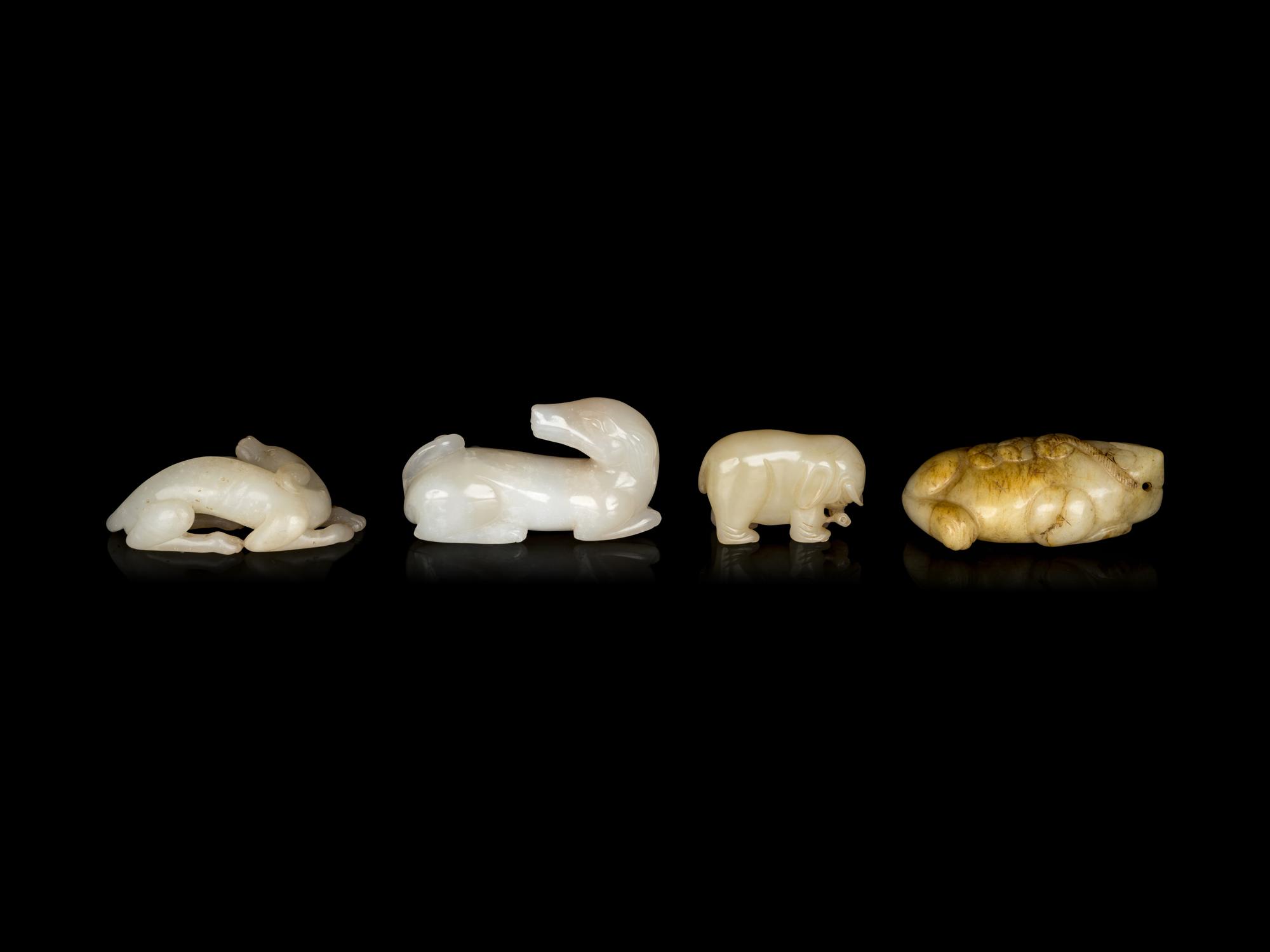 Four Chinese Jade Carvings of Animals