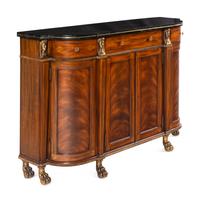 A Maitland-Smith Empire Style Gilt Metal Mounted Fossil Stone Top Cabinet