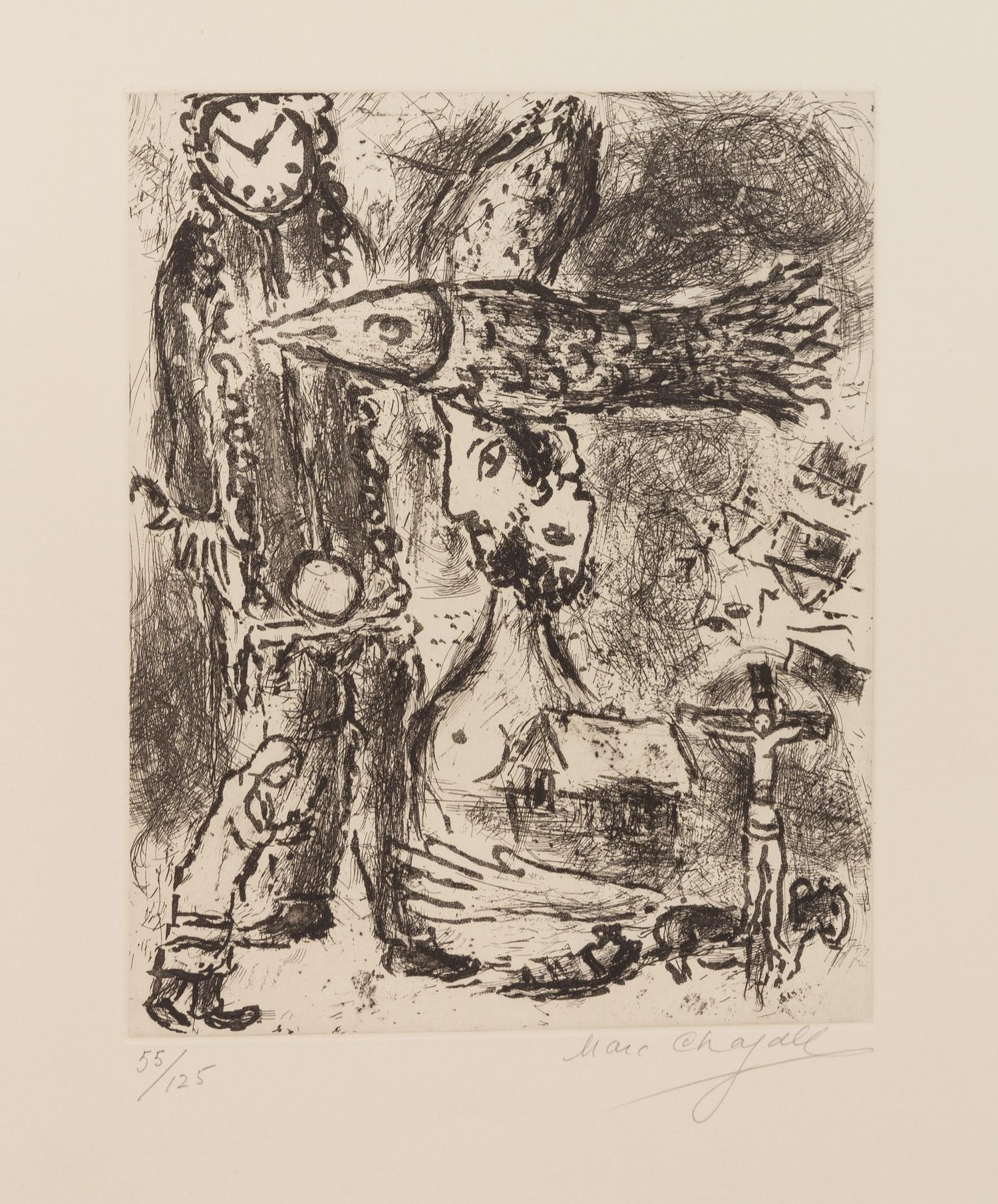 Marc Chagall, (French/Russian, 1887-1985), Composition a l'horloge (from the Galerie Cramer Portfolio)