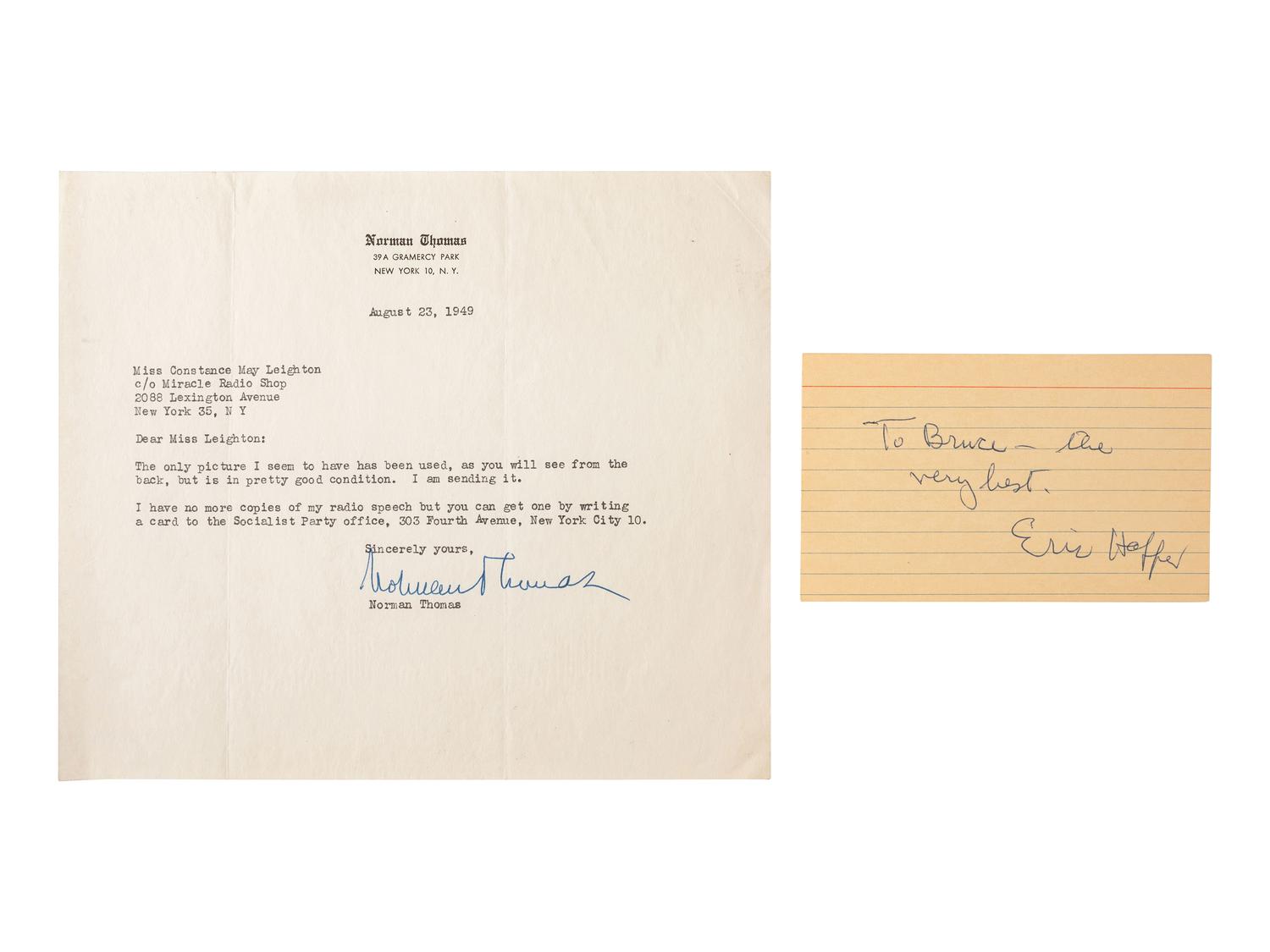 [SOCIAL REFORMERS]. Autographs from labor advocates and other social reformers, comprising: