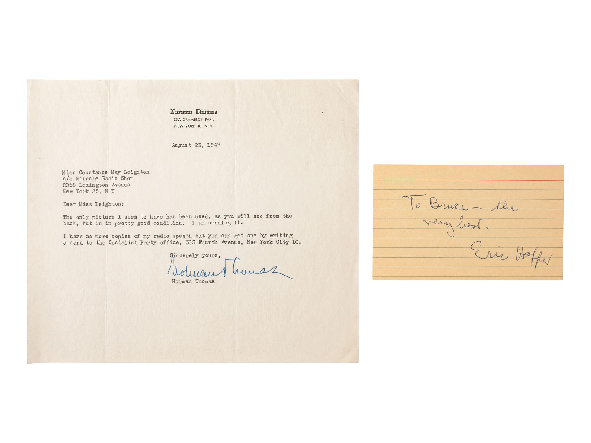 [SOCIAL REFORMERS]. Autographs from labor advocates and other social reformers, comprising: