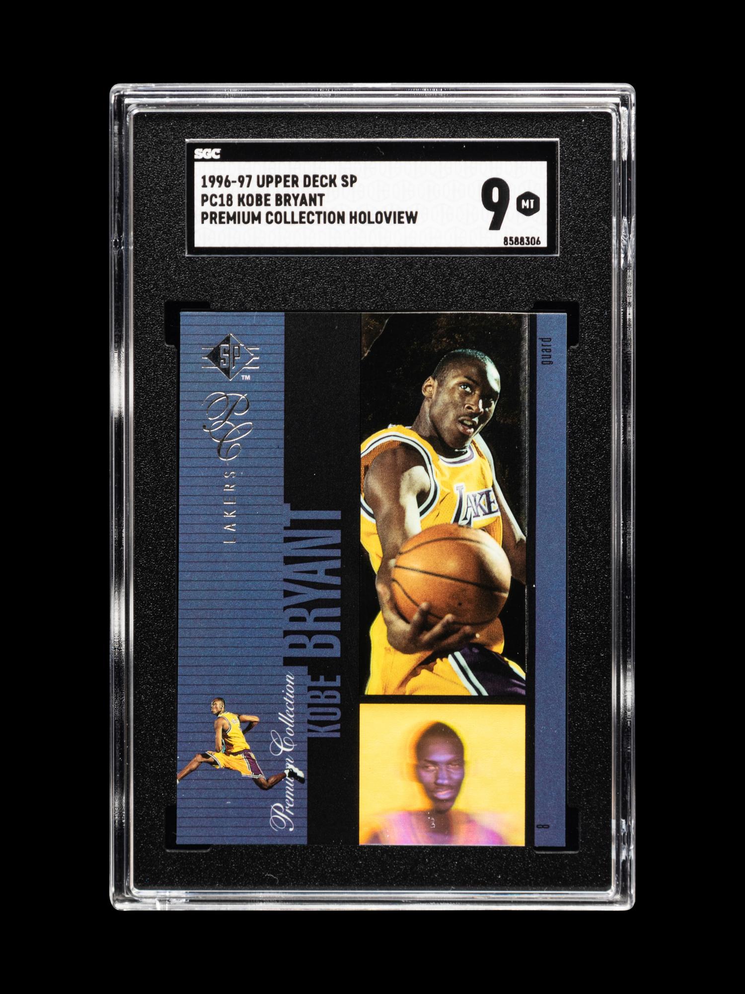 A 1996-97 Upper Deck SP Holoviews Kobe Bryant Rookie Basketball Card No. PC18 (SGC 9 MINT)