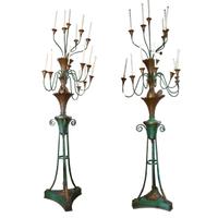 A Pair of Multi-Arm Torchieres 38" W x 25" D x 126" H — United States, 20th Century
