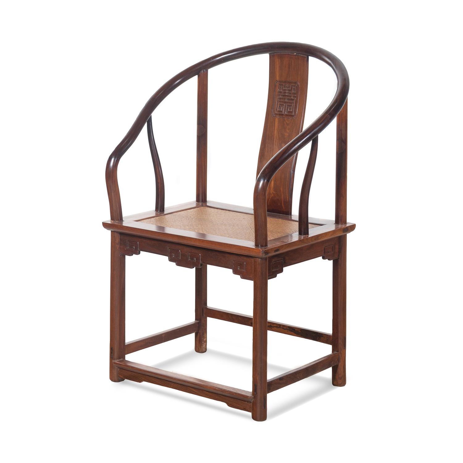 Two Pairs of Hardwood Continuous Horseshoe-Back Armchairs, Quanyi