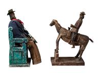Two Guatemalen Carved and Polychromed Santos Figures