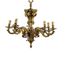 A Régence Style Bronze Eight-Light Chandelier