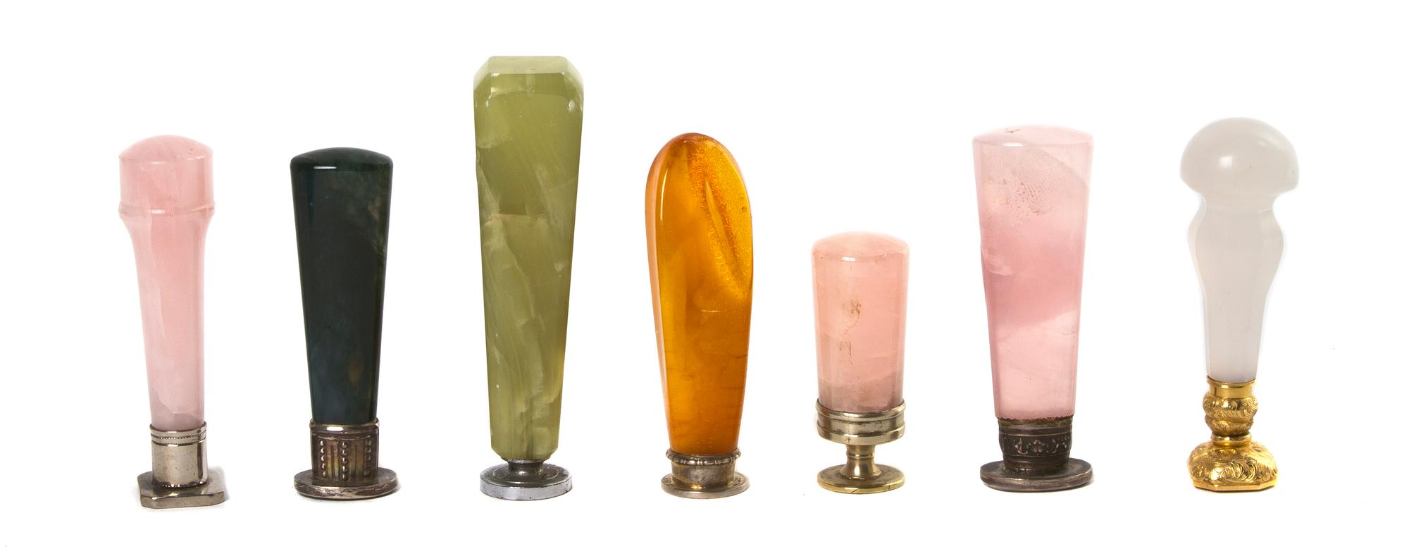 A Collection of Hardstone Seals, Height of tallest 3 3/4 inches.