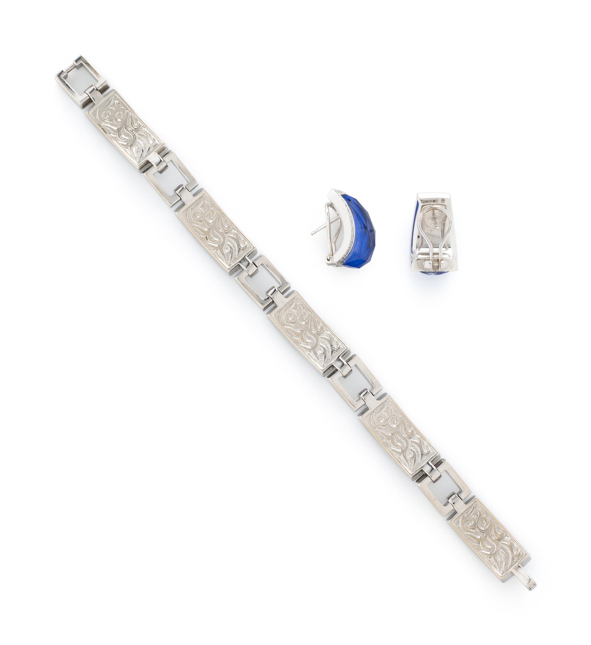 STEPHEN WEBSTER, 'CRYSTAL HAZE' QUARTZ, DIAMOND, AND WHITE GOLD BRACELET AND EARRINGS