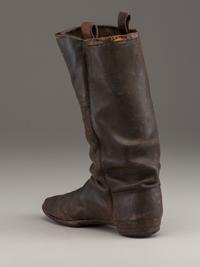 [CIVIL WAR]. Crutch with carved initials and boot.