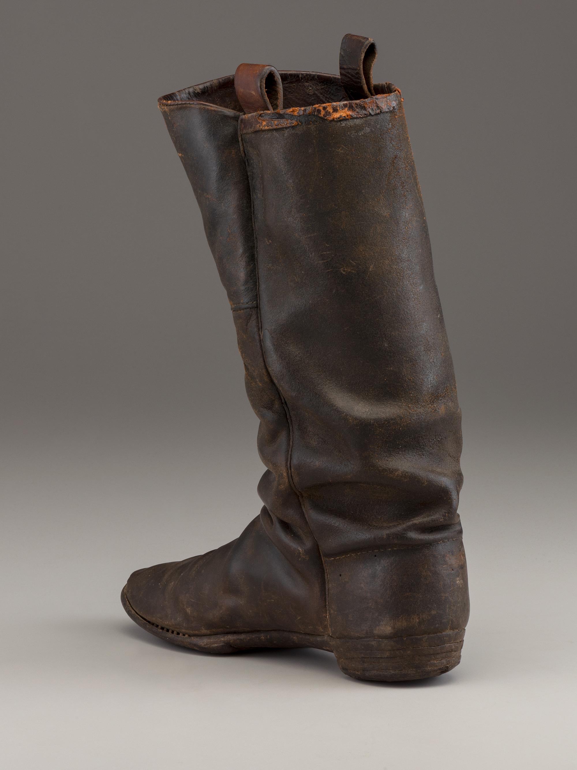 [CIVIL WAR]. Crutch with carved initials and boot.
