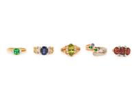 COLLECTION OF GEMSTONE RINGS