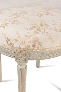 A Pair of Louis XVI Grey-Painted Tabourets