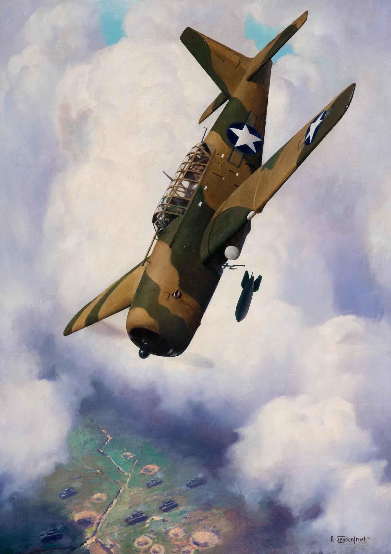 LEYDENFROST, Alexander (1888-1961). The Hard Hitting Vultee Vengeance is Our Deep-Bellied Answer to the German Stuka. c. 1943.