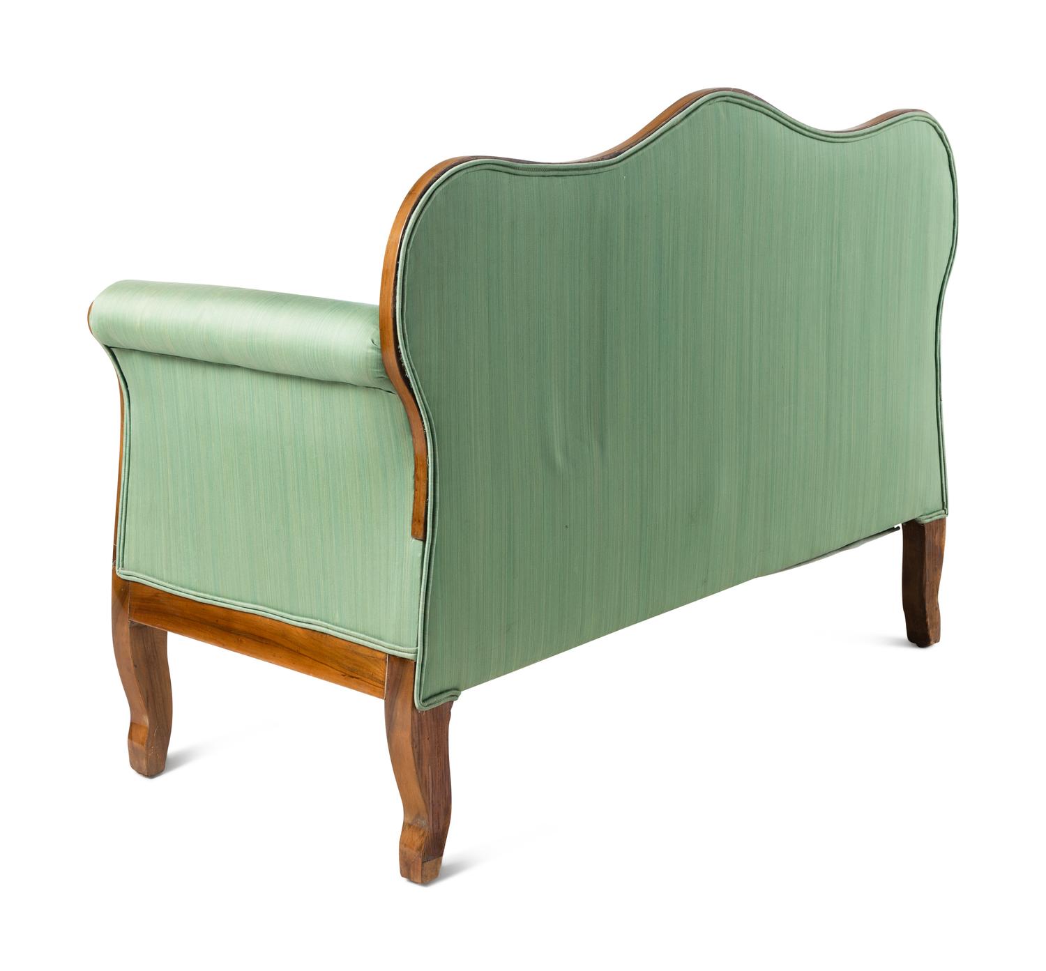A Biedermeier Walnut Loveseat