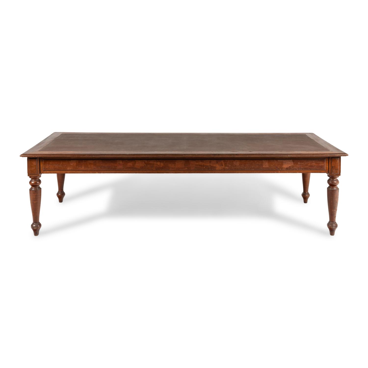 A Large Continental Mahogany Library Table