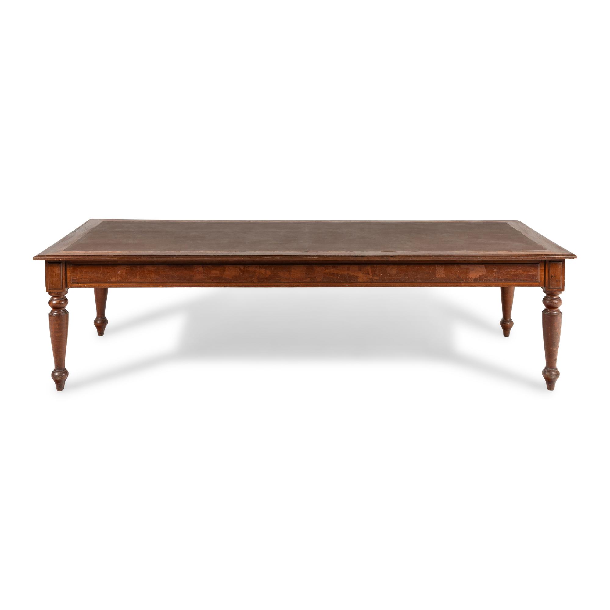 A Large Continental Mahogany Library Table