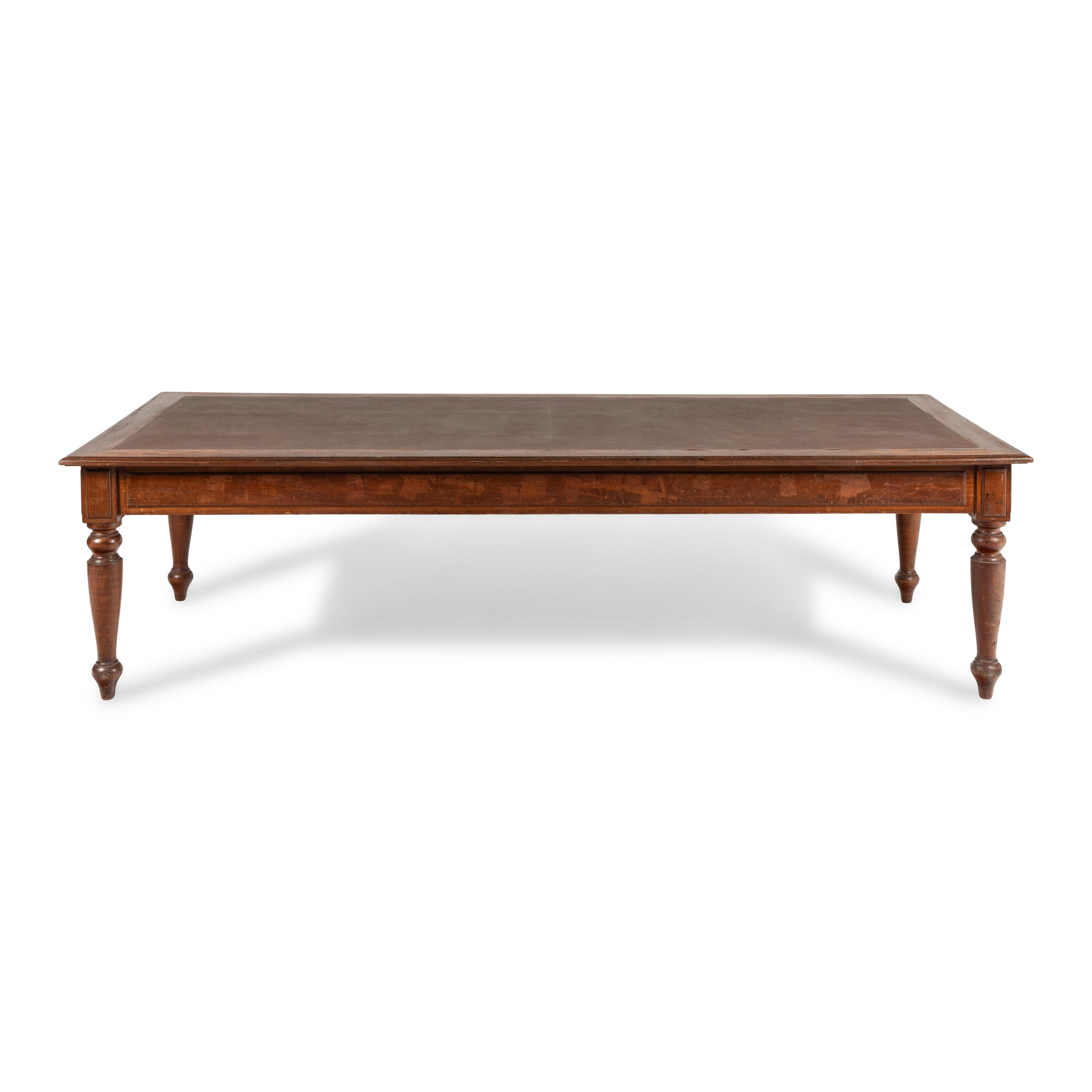 A Large Continental Mahogany Library Table