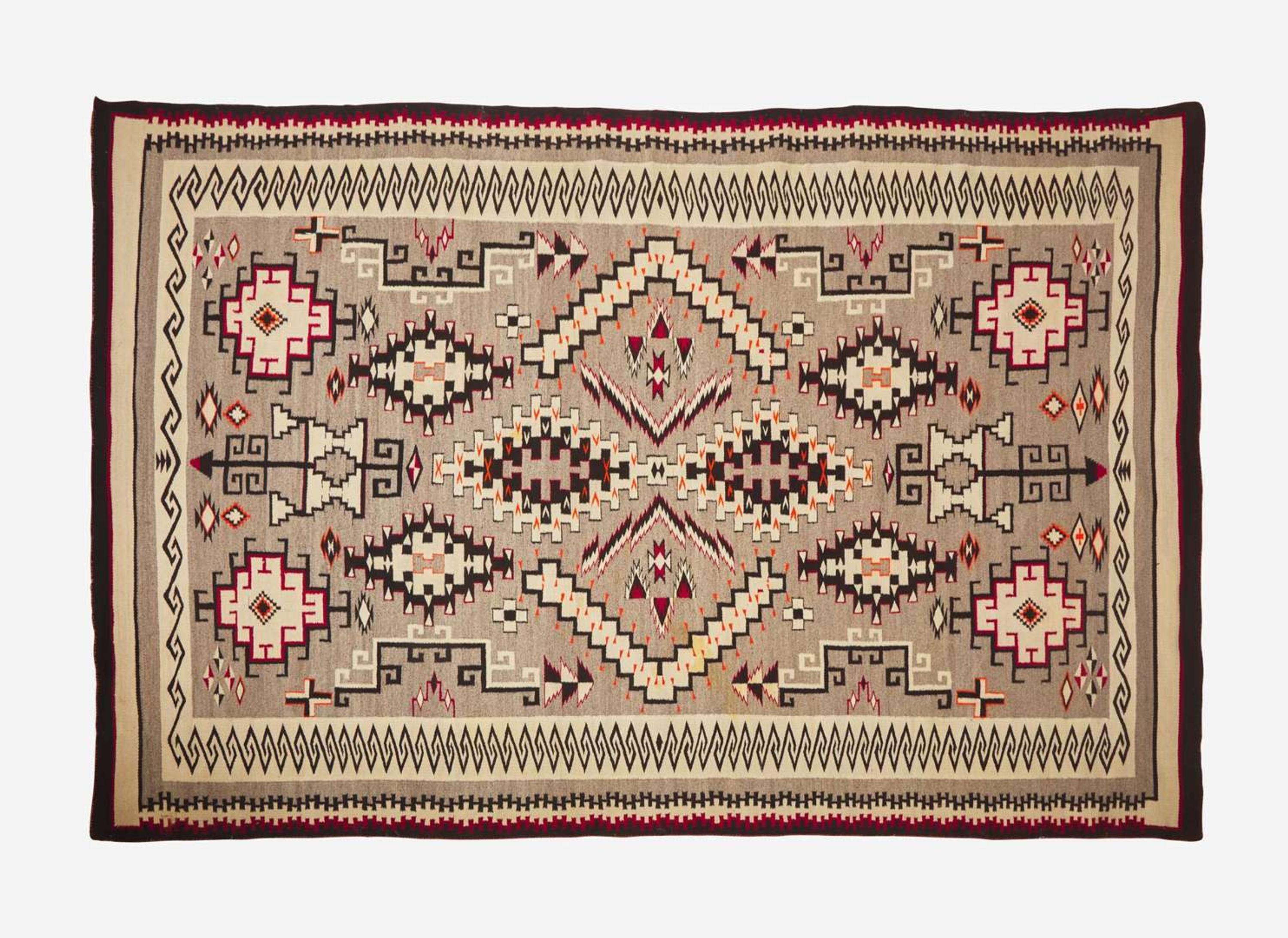 A large Navajo woven rug, 20th century