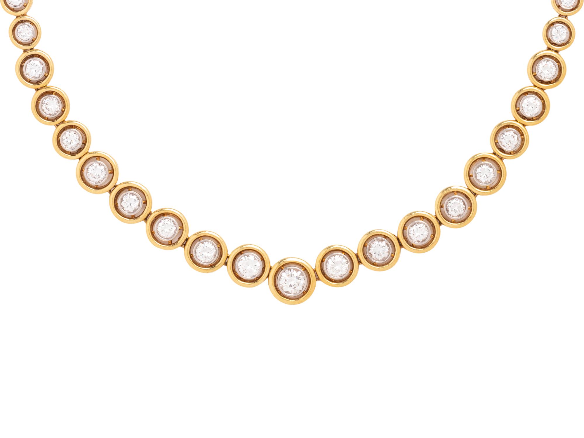 LA TRIOMPHE, BICOLOR GOLD AND DIAMOND RIVIÈRE NECKLACE