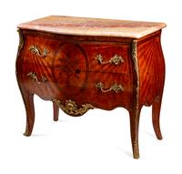 A Louis XV Style Gilt-Bronze-Mounted Marquetry Commode