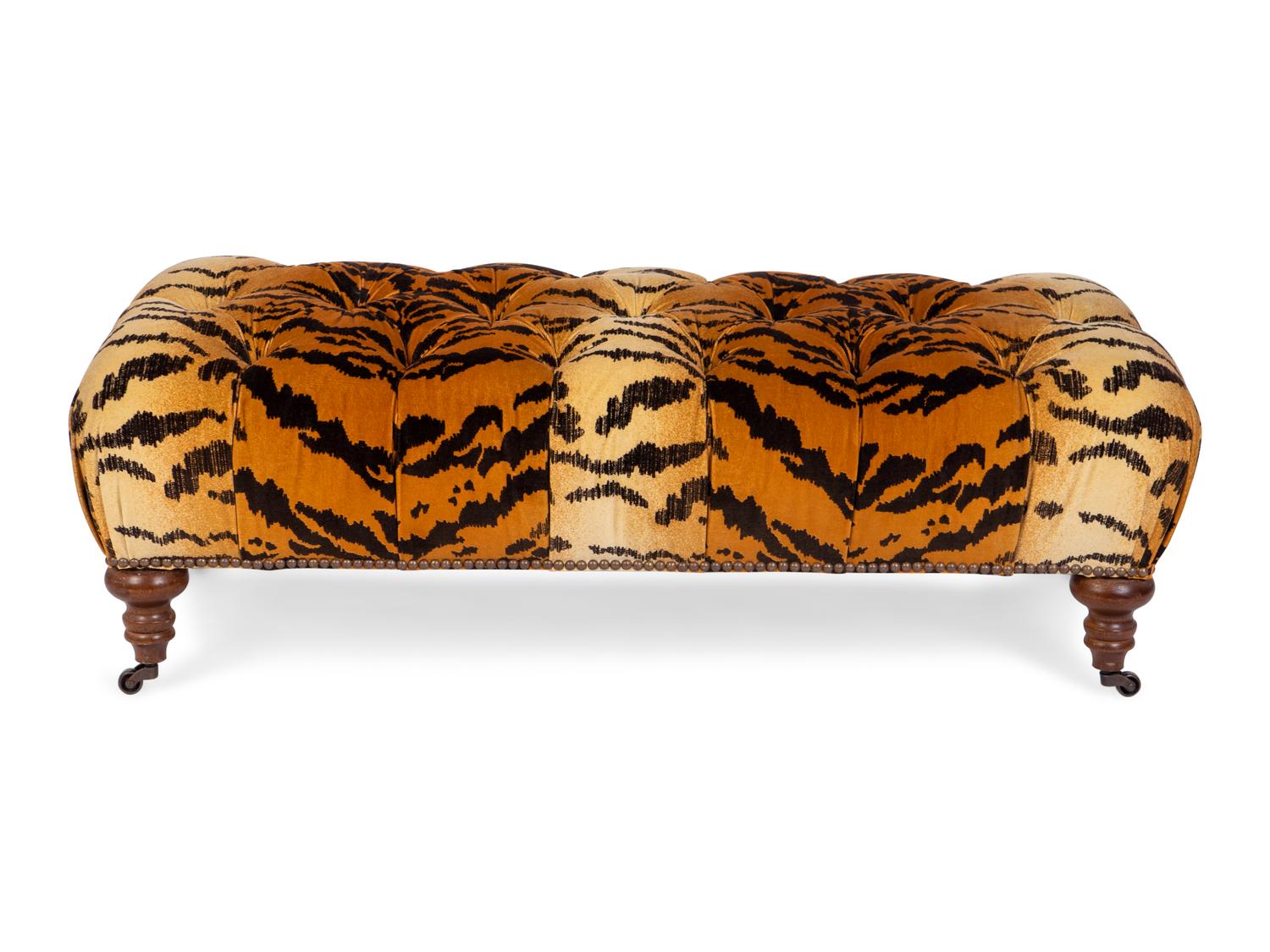 A Victorian Style Button-Tufted Bench — 20TH CENTURY