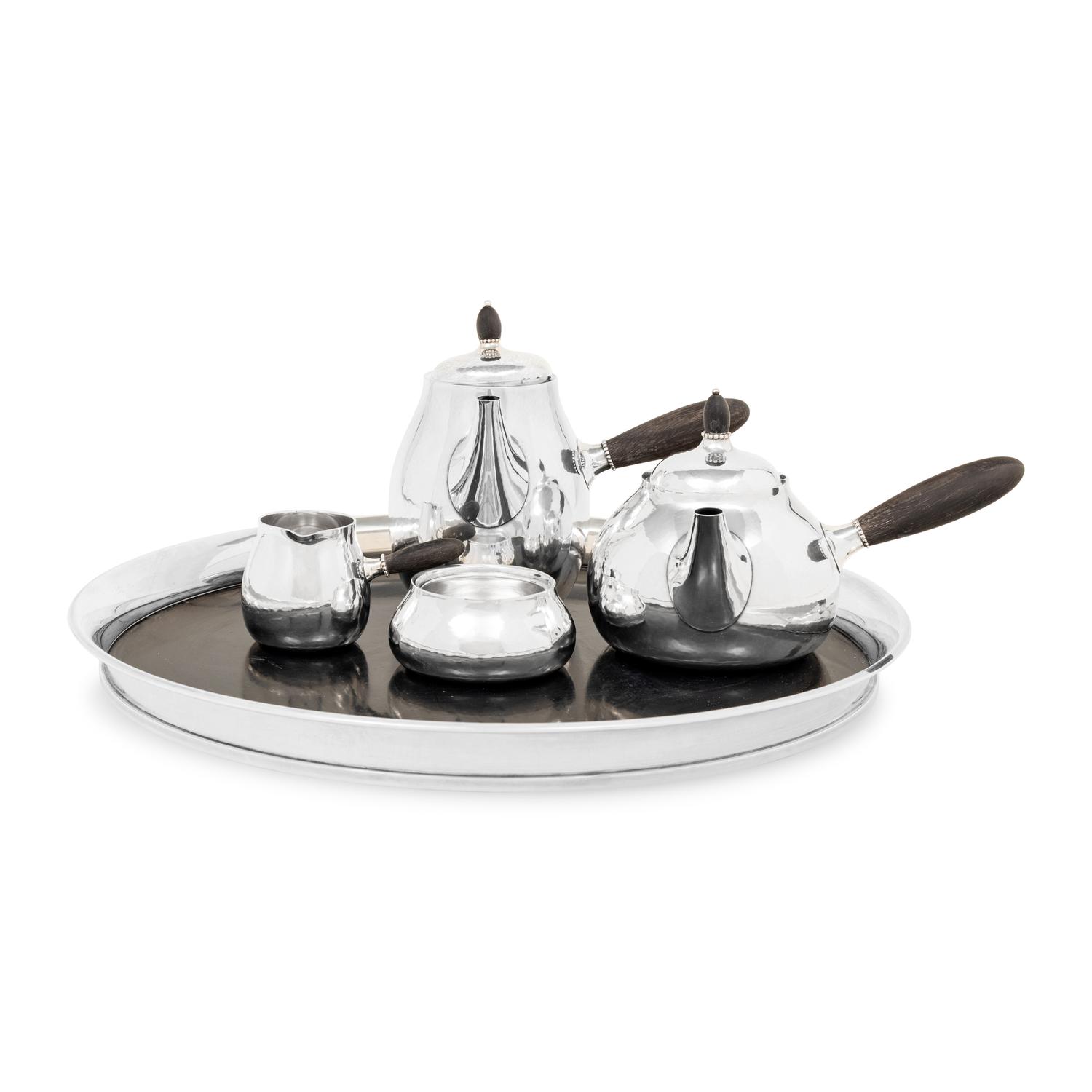 A Georg Jensen Silver Four-Piece Tea and Coffee Service