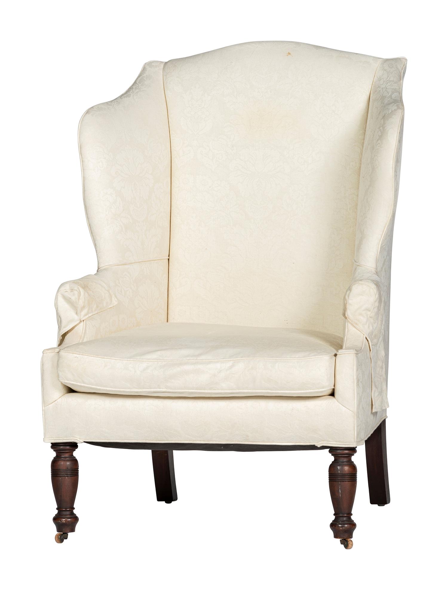 A Federal Style Mahogany Wing-Back Easy Chair