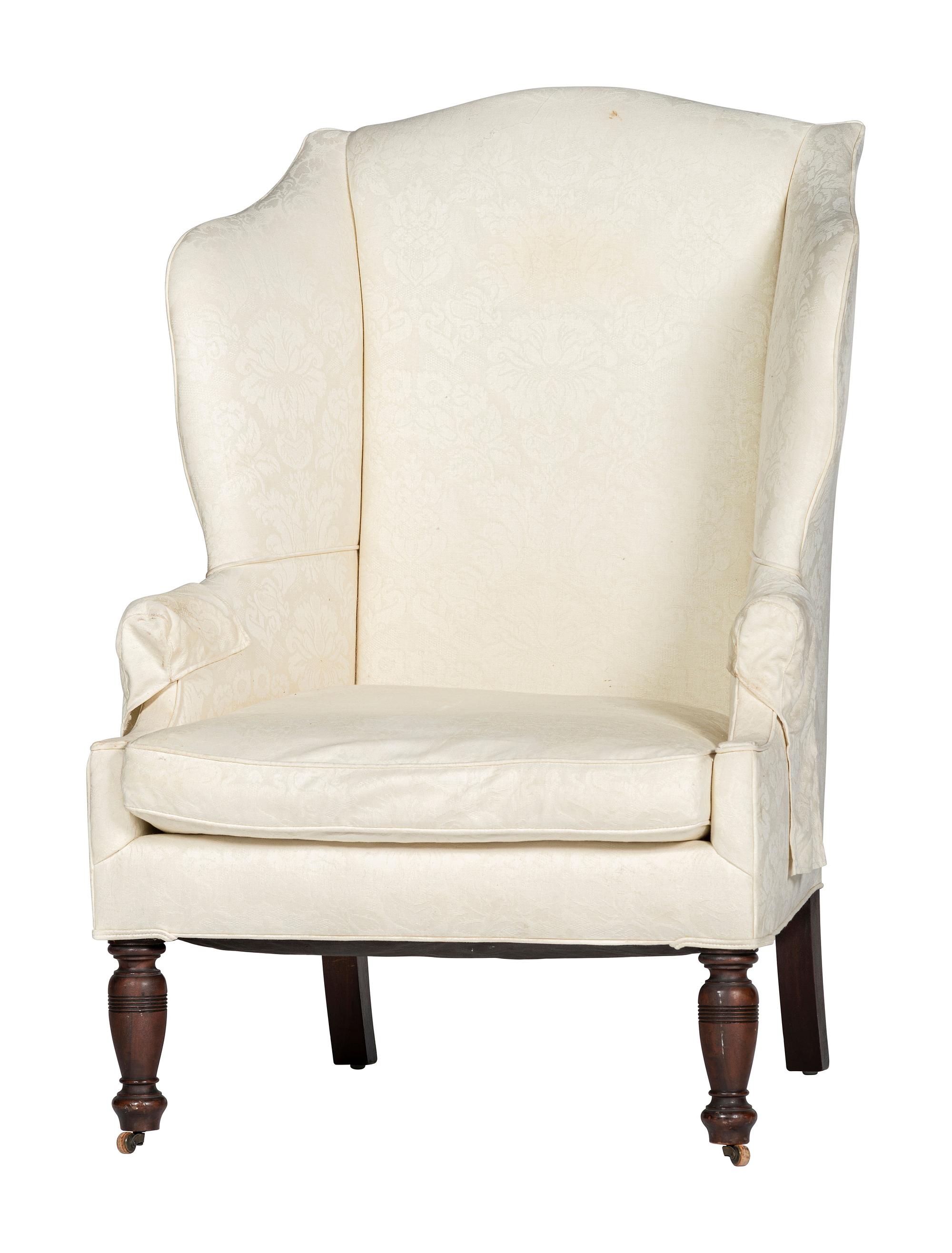 A Federal Style Mahogany Wing-Back Easy Chair