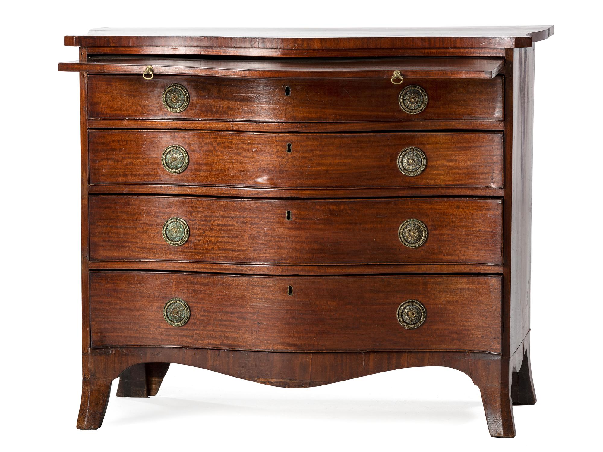 A Serpentine Front Mahogany Chest of Drawers